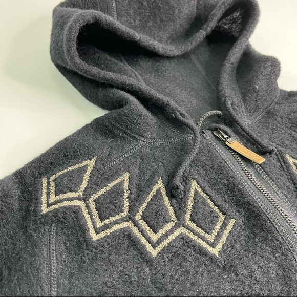 66 North Black Kaldi Arctic Wool-Blend Hooded Icelandic Zip-up Hoodie Sweater - Picture 5 of 16